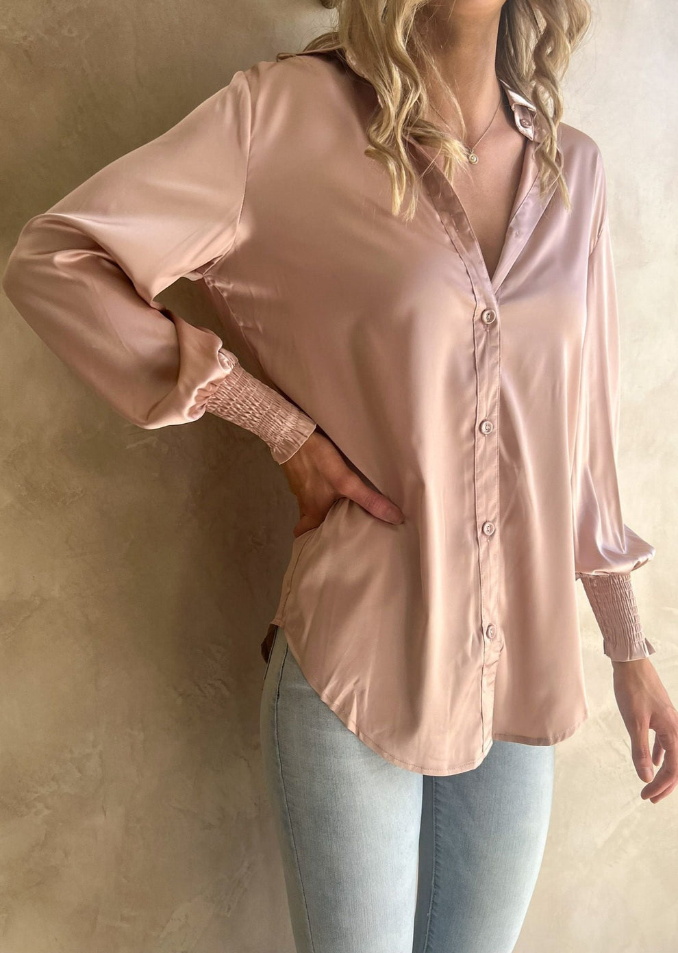 Mesha Silky Blouse - Blush