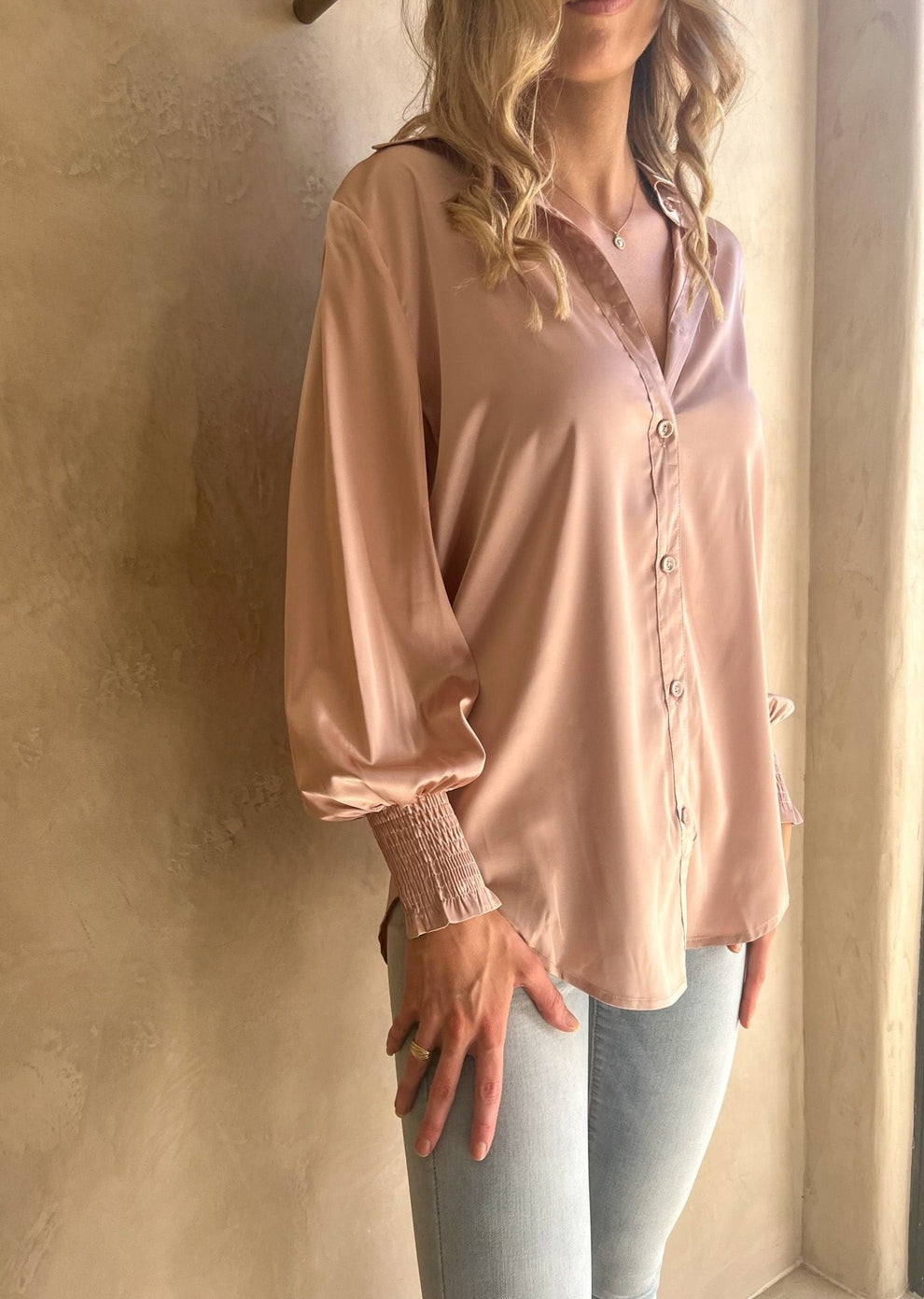 Mesha Silky Blouse - Blush