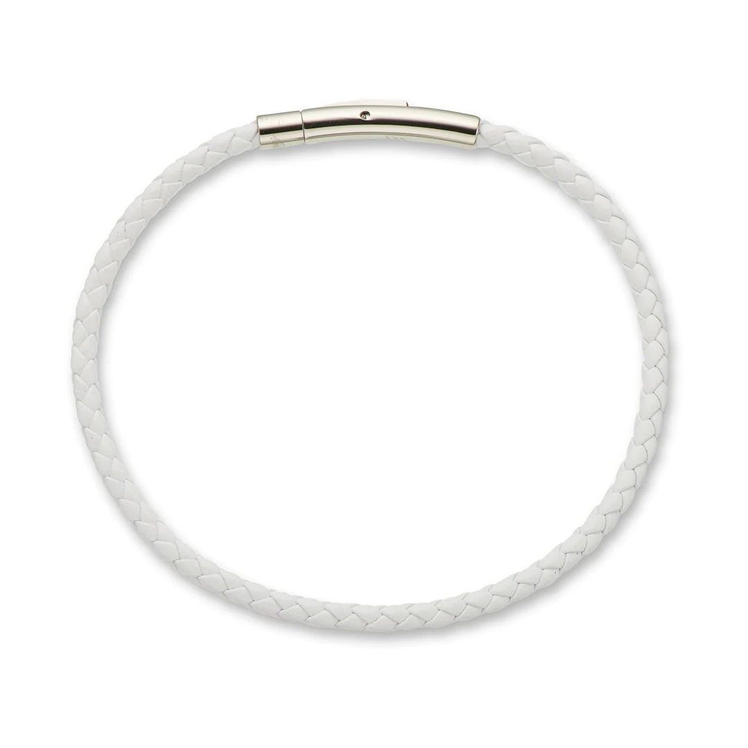 White leather bracelet deals