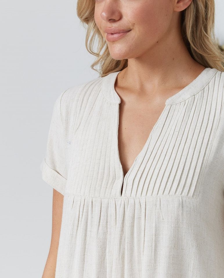 Layne Linen Dress - Beige