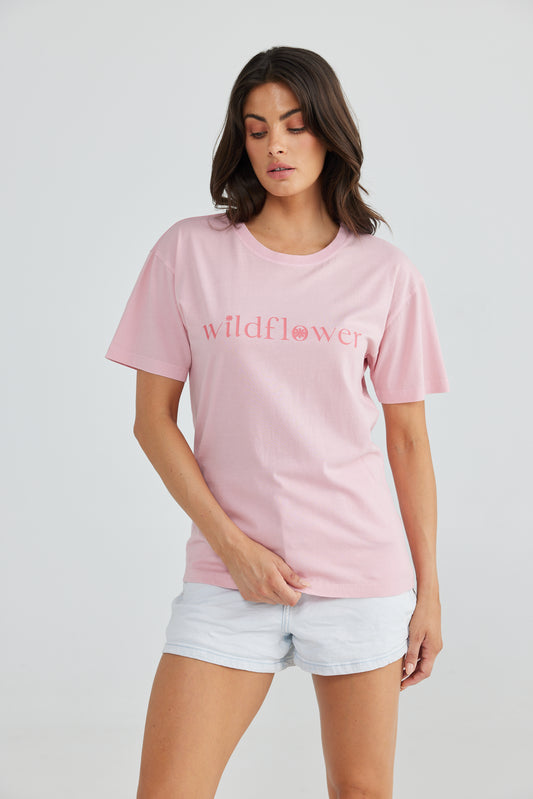 Wildflower Relaxed Tee - Ballet Pink