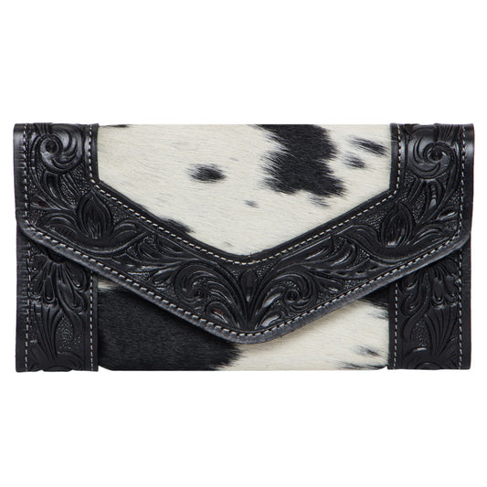 Trifold Cowhide wallet - Black/White