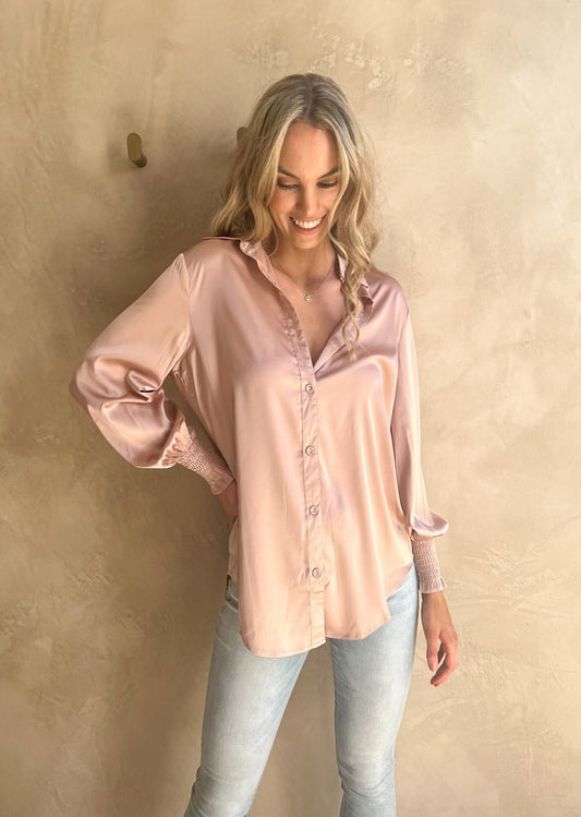 Mesha Silky Blouse - Blush