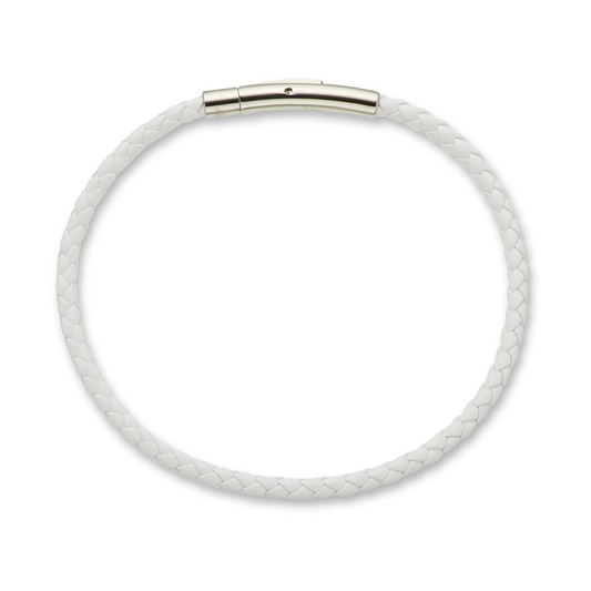 Fine Leather Braided Bracelet - White