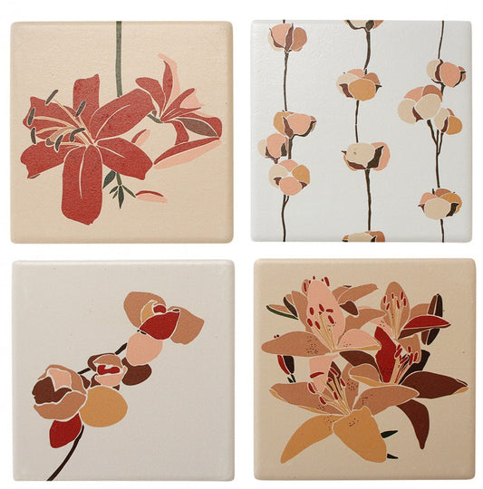 Ceramic Coaster Set - Boho Florals