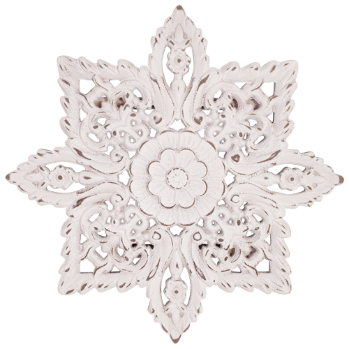 Whitewash Floral Carving