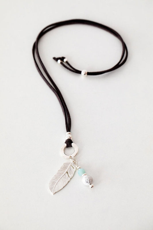 Feather Howlite/Amazonite Necklace