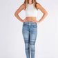 Elastic Waist Biker Jean